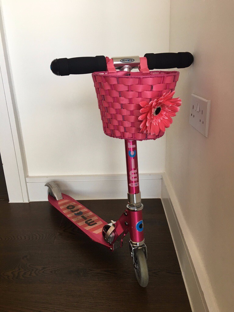 micro scooter basket pink